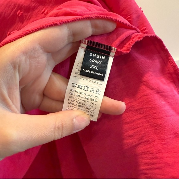 SHEIN Vibrant Pink Off The Shoulder Top - Picture 3 of 7